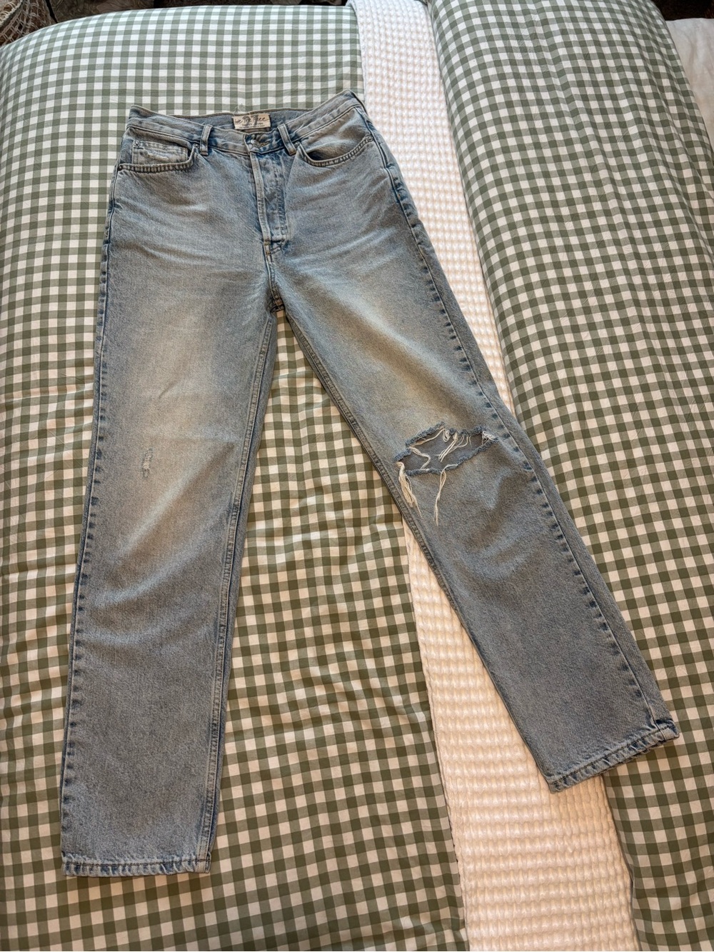 Free People The Lasso Straight-Leg Distressed Jeans